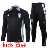 2025 Italy Black Kids Sweater Tracksuit