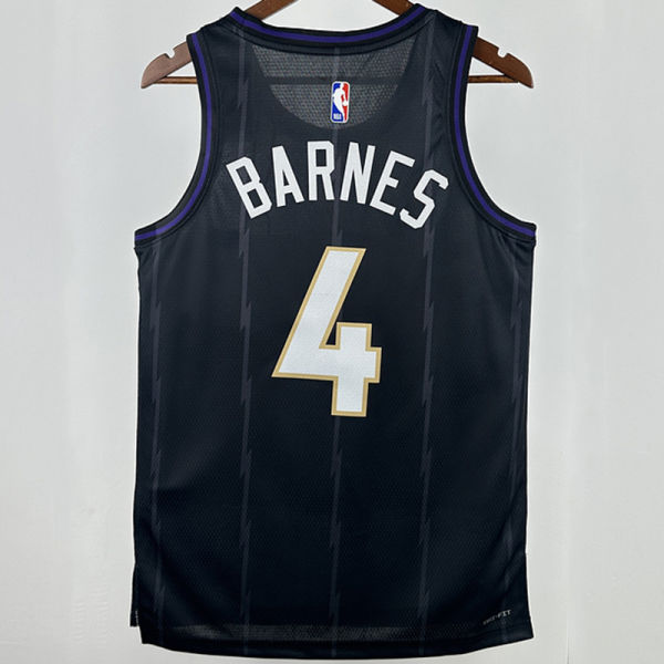 2025 Timberwolves BARNES 4 Black NBA Jerseys