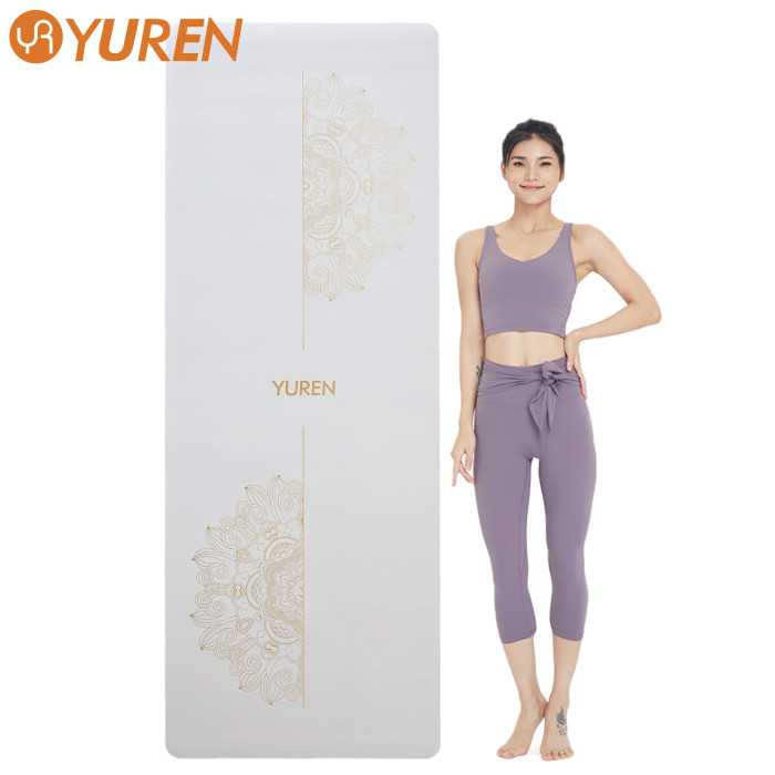 PU Yoga Mat Travel Yoga Mat, Non Slip Exercise Mat with Carry Bag, All-Purpose Fitness Mat with High Density Anti-Tear Surface for Women, Ideal for Pilates Workout