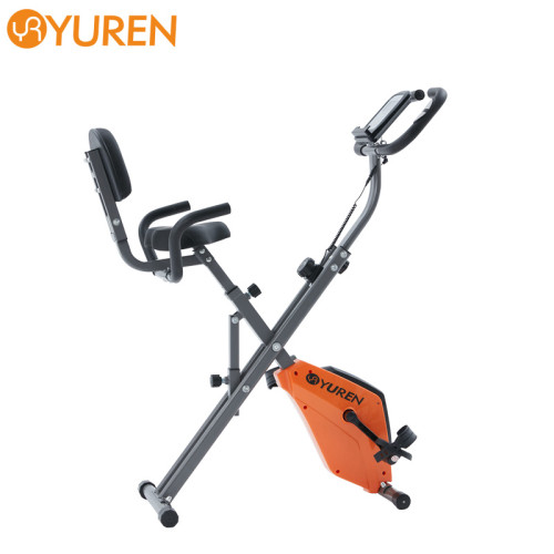 YUREN X-Bike Ultra-Quiet Folding Exercise Bike, Magnetic Upright Bicycle With Heart Rate, LCD Monitor And Easy To Assemble