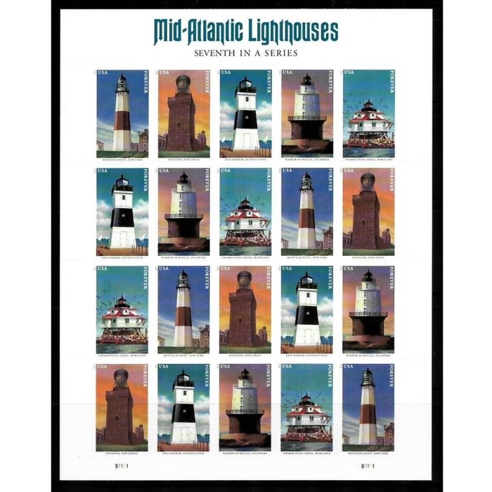 Mid Atlantic Lighthouses 2021  (Sheet)