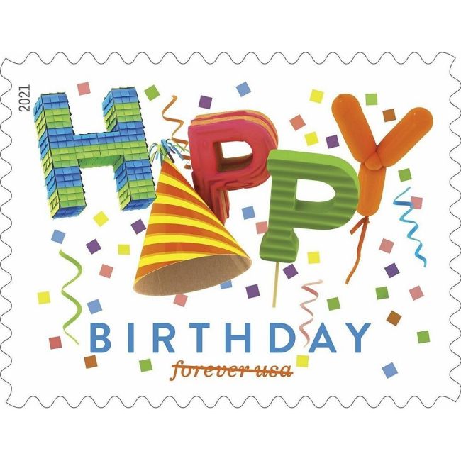 Happy Birthday 2021 - 5 Sheets / 100 Pcs