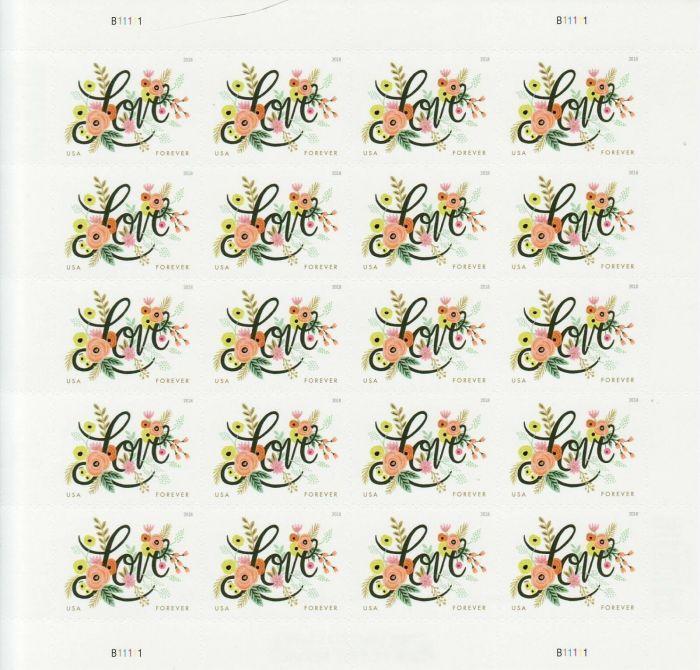 Love Flourishes 2018 - 5 Sheets / 100 Pcs