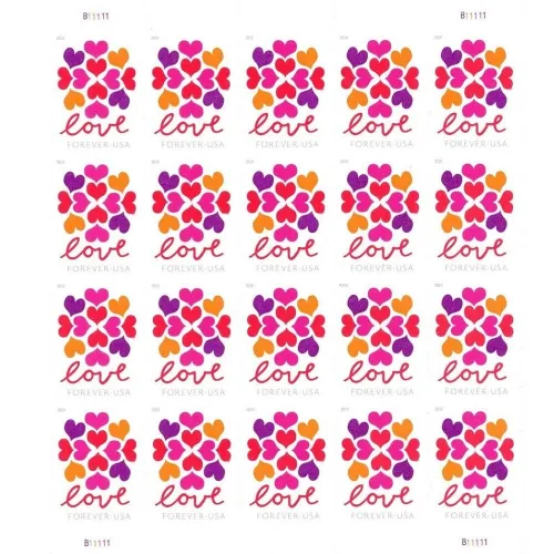 Hearts Blossom Love 2019 - 5 Sheets / 100 Pcs