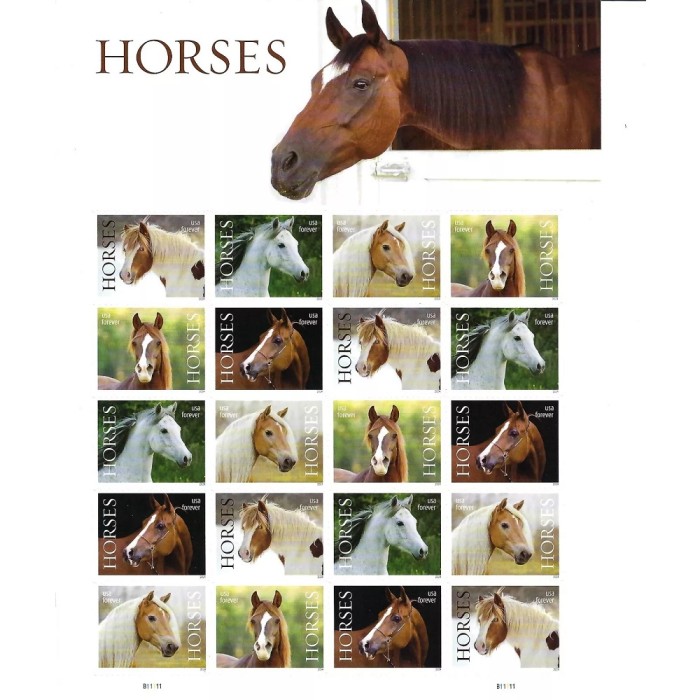 Horses 2024 - 5 Sheets / 100 Pcs