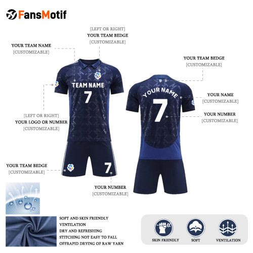 【 Senior jersey customization 】JM Customizable football jerseys High quality quick drying sportswear football uniform blank customization