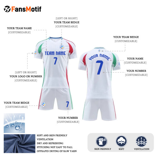 【 Senior jersey customization 】GI Football team sportswear lightweight good quality jerseys full body custom football clothing set