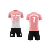 【 Player version jersey material 】 Pink and white football team full-body clothing customized for adult and children competition training clothes