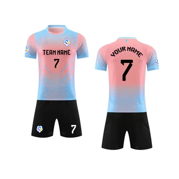 【 Player version jersey material 】Blue and pink high quality personalized customized football jerseys game clothing Sports clothing quick drying jerseys