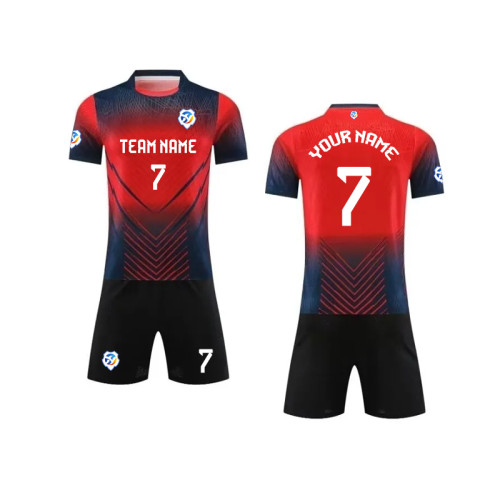 【 Player version jersey material 】 Red and black high-quality personalized customized football jerseys game apparel Sports apparel quick-drying jerseys