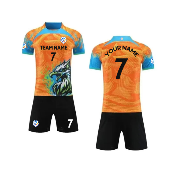 【 Player version jersey material 】Orange football jersey customized breathable lightweight quick dry sweat absorption jersey