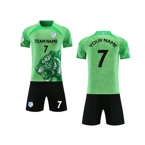 【 Player version jersey material 】 Green customized football team clothing training clothing short-sleeved sportswear game clothing