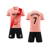 【 Player version jersey material 】Pink football jersey set full body customized quick-drying adult boys and girls training uniforms