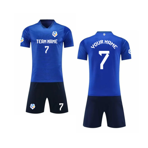 [High-quality Jersey customization] Blue high-quality team apparel customized football jerseys customized worldwide shipping