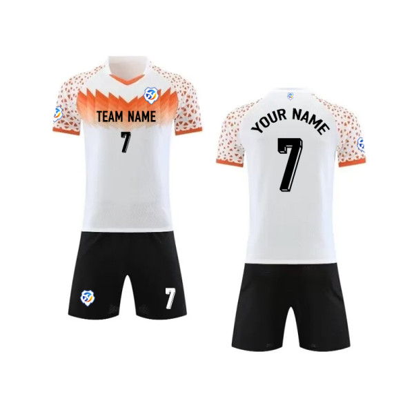 【 Player version jersey material 】Orange and white football jerseys High quality team clothing customized football jerseys customized worldwide shipping