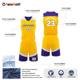 【 Advanced basketball Jersey customization 】 Yellow basketball suit custom sports student competition training suit set DIY custom quick-drying jersey