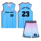 【 Senior Basketball Jersey customization 】Blue basketball jerseys custom training apparel quick-drying tracksuit