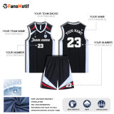 [Senior basketball jersey customization] Black basketball jerseys game clothing summer quick-drying jerseys training clothing