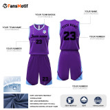 [Senior basketball jersey customization] Purple basketball clothing customized whole body customized game training clothing