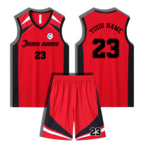 [Senior basketball jersey customization] Red basketball jersey game clothing summer quick-drying jersey training clothing