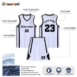 [Senior basketball jersey customization] White training basketball clothing custom sports pants breathable clothing global distribution