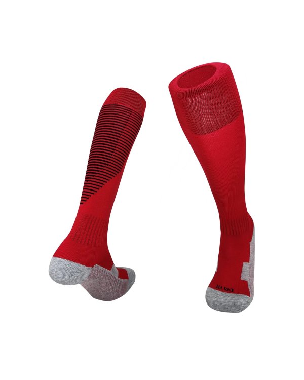 [Professional Football Adult socks] red Football socks Breathable training socks sports game non-slip socks