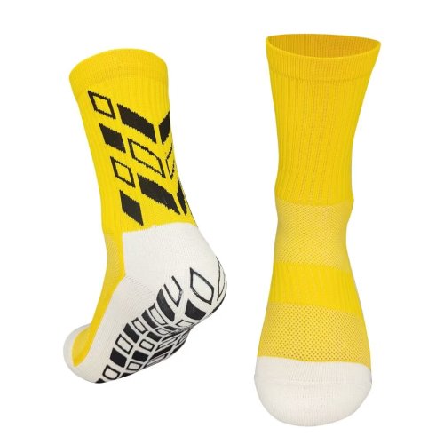 [Professional Football Adult socks] yellow Football socks thick wicking socks Campus game socks