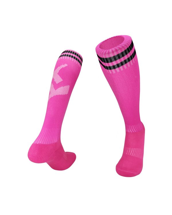 [Professional football adult socks] pink  Long tube professional football socks non-slip game football socks