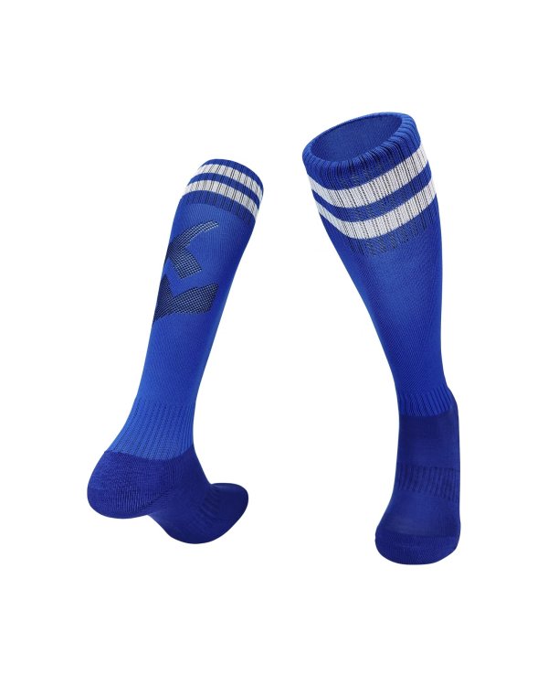 [Professional football adult socks] blue Long tube professional football socks non-slip game football socks