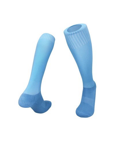 [Professional Football Adult socks] Sky blue Sports football stockings leg warmers Sports game professional socks