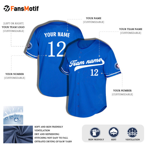 【 Senior baseball clothing 】blue American baseball clothing custom game jerseys custom sports clothing