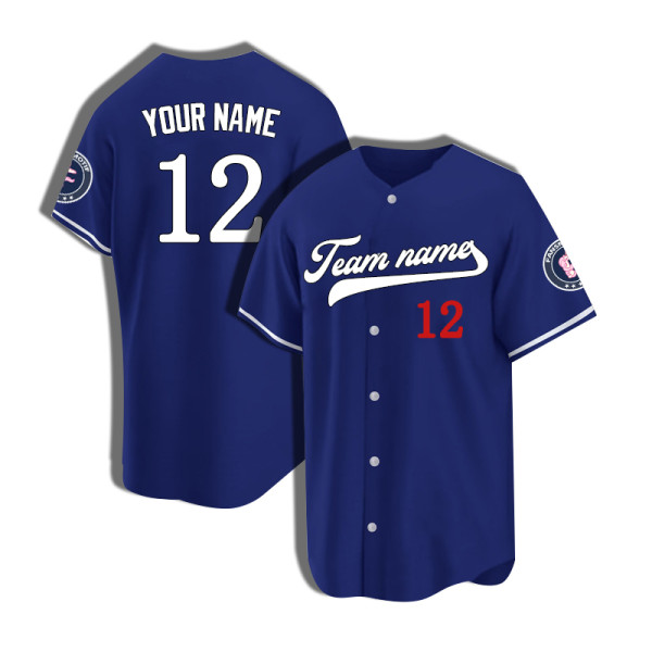 【 Senior baseball clothing 】 blue Baseball clothing custom training clothing American baseball game clothing worldwide delivery