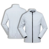 【High Quality Windbreaker】White gray High end single layer business windbreaker Anti static lining cloth YKK zipper Waterproof and windproof