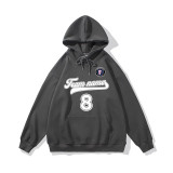 【 Heavy hoodie 】 Dark grey Hoodie customized solid color pullover hoodie can print logo loose coat