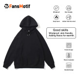 【 Heavy hoodie 】 black Hoodie customized solid color pullover hoodie can print logo loose coat