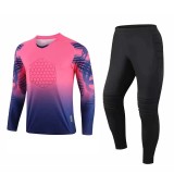 [Customized goalkeeper clothing] Pink blue full set of clothing jersey long sleeve trousers full training clothing for competition