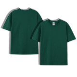 【 High Quality T-shirt 】Blackish green Combed cotton round neck short sleeved T-shirt Cool touch Skin friendly comfortable Light and opaque