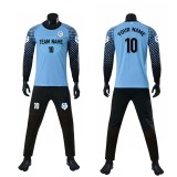 [Customized goalkeeper clothing] Blue Full set of long sleeved chest protection and full set of competition specific clothing