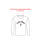 [Long-sleeved football jersey customization] White blue can customize the whole body of the football jersey customized breathable football jersey