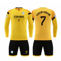 [Long-sleeved football jersey customization] yellow can customize the whole body of the football jersey customized breathable football jersey