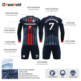 [Long-sleeved football jersey customization] Black red can customize the whole body of the football jersey customized breathable football jersey