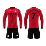 [Long-sleeved football jersey customization] red can customize the whole body of the football jersey customized breathable football jersey