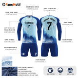 [Long-sleeved football jersey customization] blue can customize the whole body of the football jersey customized breathable football jersey