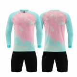 [Long-sleeved football jersey customization] green pink can customize the whole body of the football jersey customized breathable football jersey