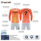 [Long-sleeved football jersey customization] orange yellow can customize the whole body of the football jersey customized breathable football jersey