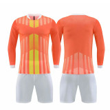 [Long-sleeved football jersey customization] orange yellow can customize the whole body of the football jersey customized breathable football jersey