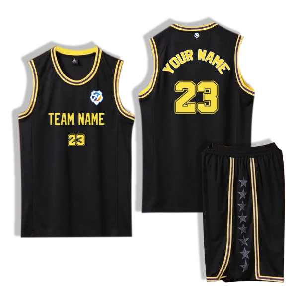 [Senior basketball jersey customization] Black Customized sports vest for men in American basketball Summer loose jersey Quick drying training suit Single pocket