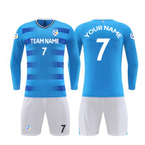 [Long-sleeved football jersey customization] blue can customize the whole body of the football jersey customized breathable football jersey