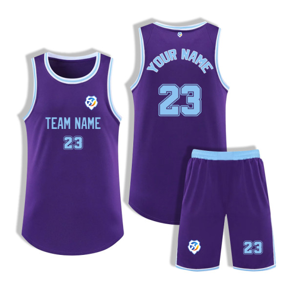 [Senior basketball jersey customization] Purple Customized Light plate basketball clothing Summer competition clothing Campus competition clothing