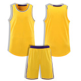 [Senior basketball jersey customization] Yellow Round neck personalized customized basketball jersey Full body customization Global delivery